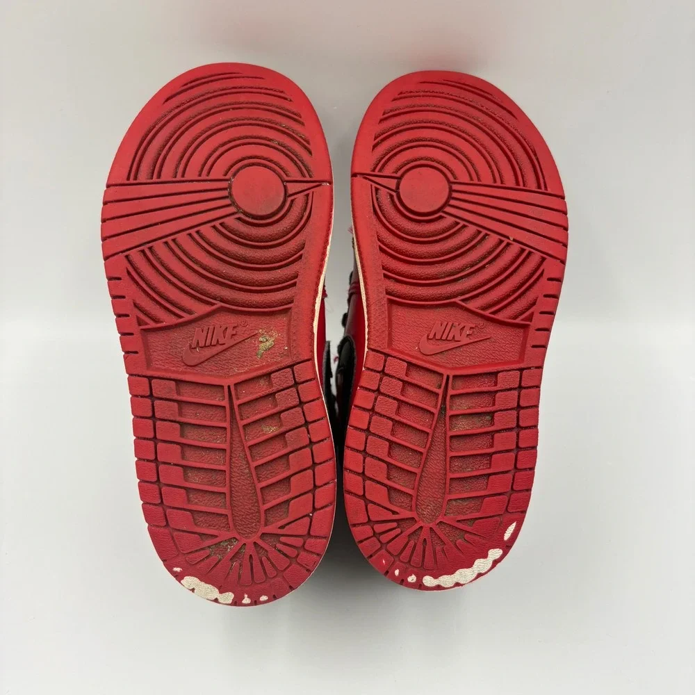 Nike Air Jordan 1 Mid‎ Bred Kids Red Black Sneakers 640734-660